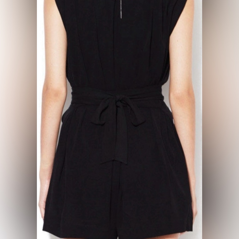 Helmut Lang Black Romper with Zipper and Tie Waist - Never Worn - Size S